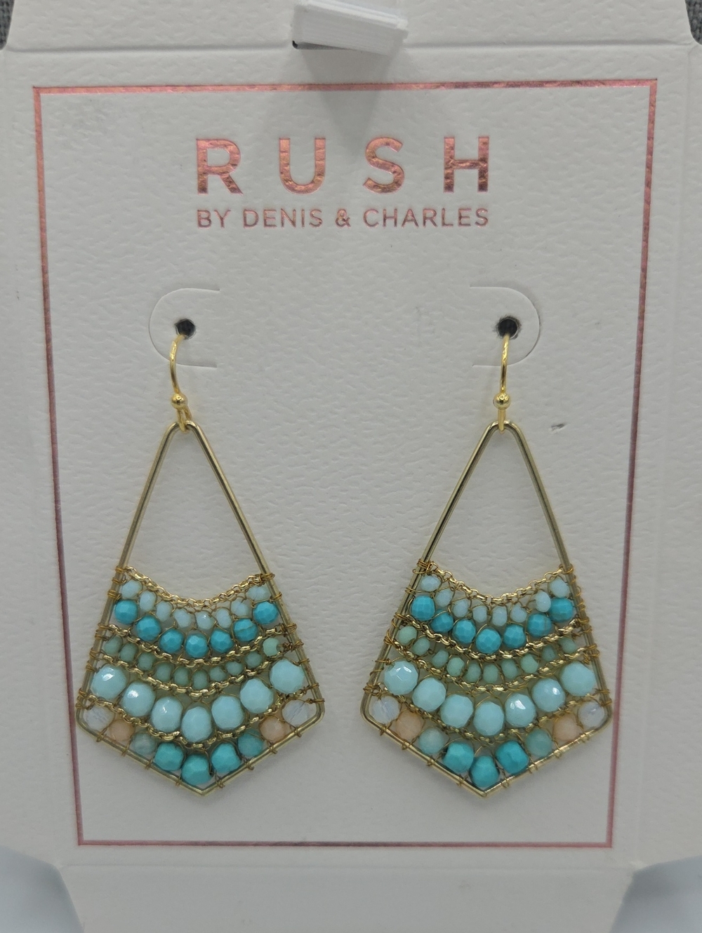 5 for $25! RUSH by Denis & Charles Gold-Tone Turquoise Drop Earrings
